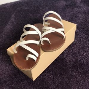White slide sandals